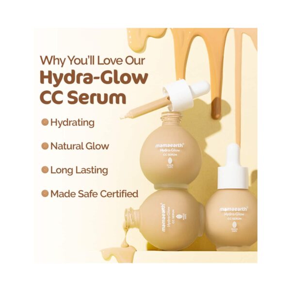 Mamaearth Hydra-Glow CC Serum With Vitamin C & Hyaluronic Acid - 03 Honey (30ml) - Mamaearth