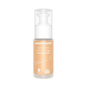 Mamaearth Hydra-Glow Full Coverage Foundation With Vitamin C and Turmeric - 06 Caramel Glow (30 ml) - Mamaearth