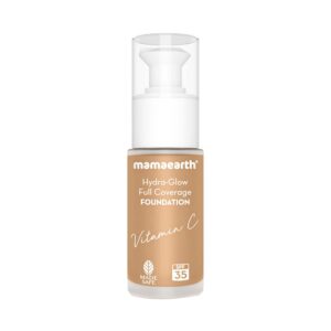 Mamaearth Hydra-Glow Full Coverage Foundation With Vitamin C and Turmeric - 03 Nude Glow (30 ml) - Mamaearth