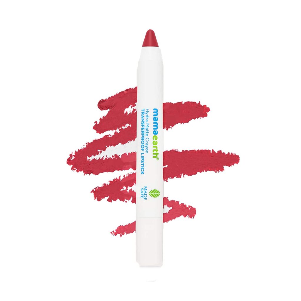 Mamaearth Hydra-Matte Crayon Transferproof Lipstick - 01 Lychee Pink (2.4g) - Mamaearth