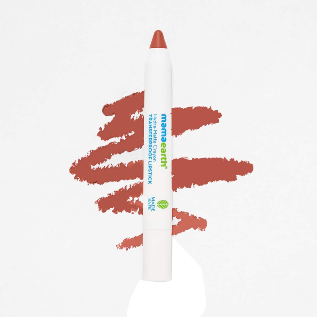 Mamaearth Hydra-Matte Crayon Transferproof Lipstick - 06 Cafe Latte Nude (2.4g) - Mamaearth