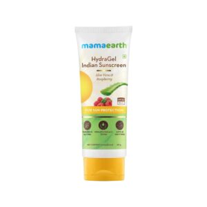 Mamaearth HydraGel Indian Sunscreen with Aloe Vera & Raspberry for Tan Protection (50g) - Mamaearth
