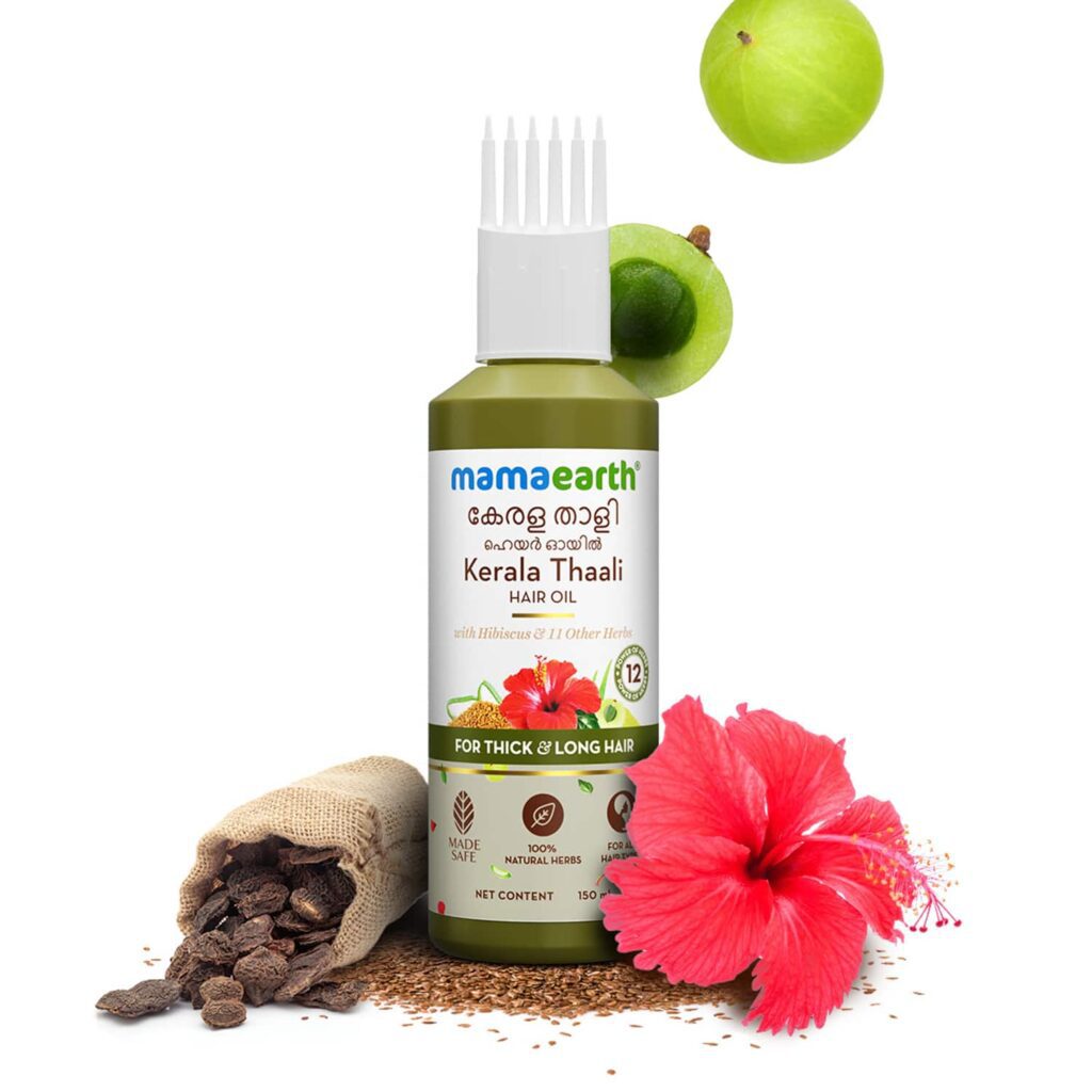 Mamaearth Kerala Thaali Hair Oil with Bhringraj Methi Dana & Amla for Thick & Long Hair (150 ml) - Mamaearth