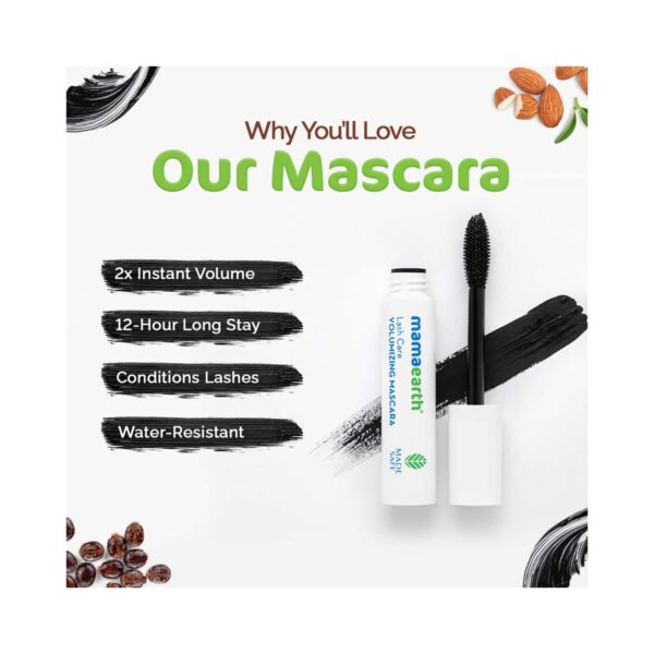 Mamaearth Lash Care Volumizing Mascara With Castor Oil & Almond Oil - Black (13g) - Mamaearth