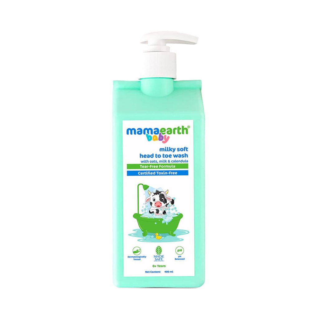 Mamaearth Milky Soft Head To Toe Wash With Oats, Milk And Calendula For Babies (400ml) - Mamaearth