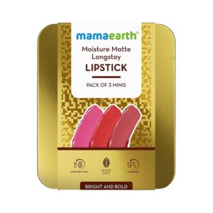 Mamaearth Moisture Matte Long Stay Lipstick Gift Set - Bright and Bold (3 pcs) - Mamaearth