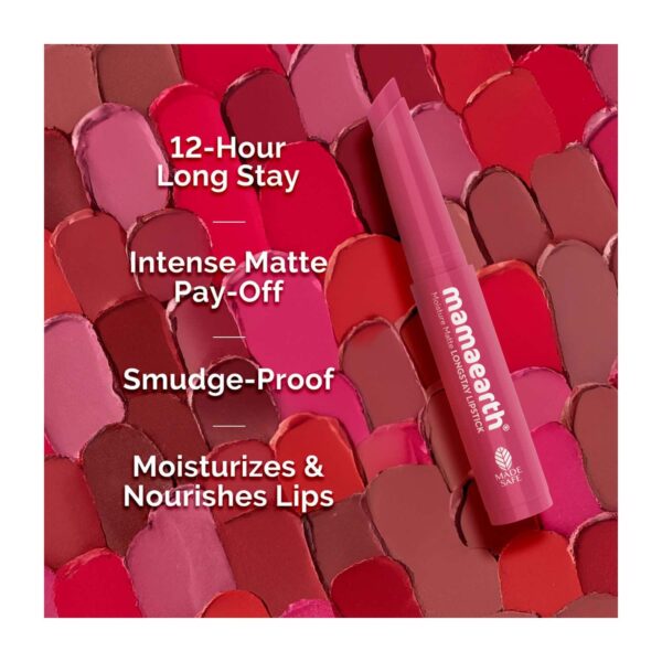 Mamaearth Moisture Matte Longstay Lipstick - 03 Candyfloss Pink (0.7 g) - Mamaearth