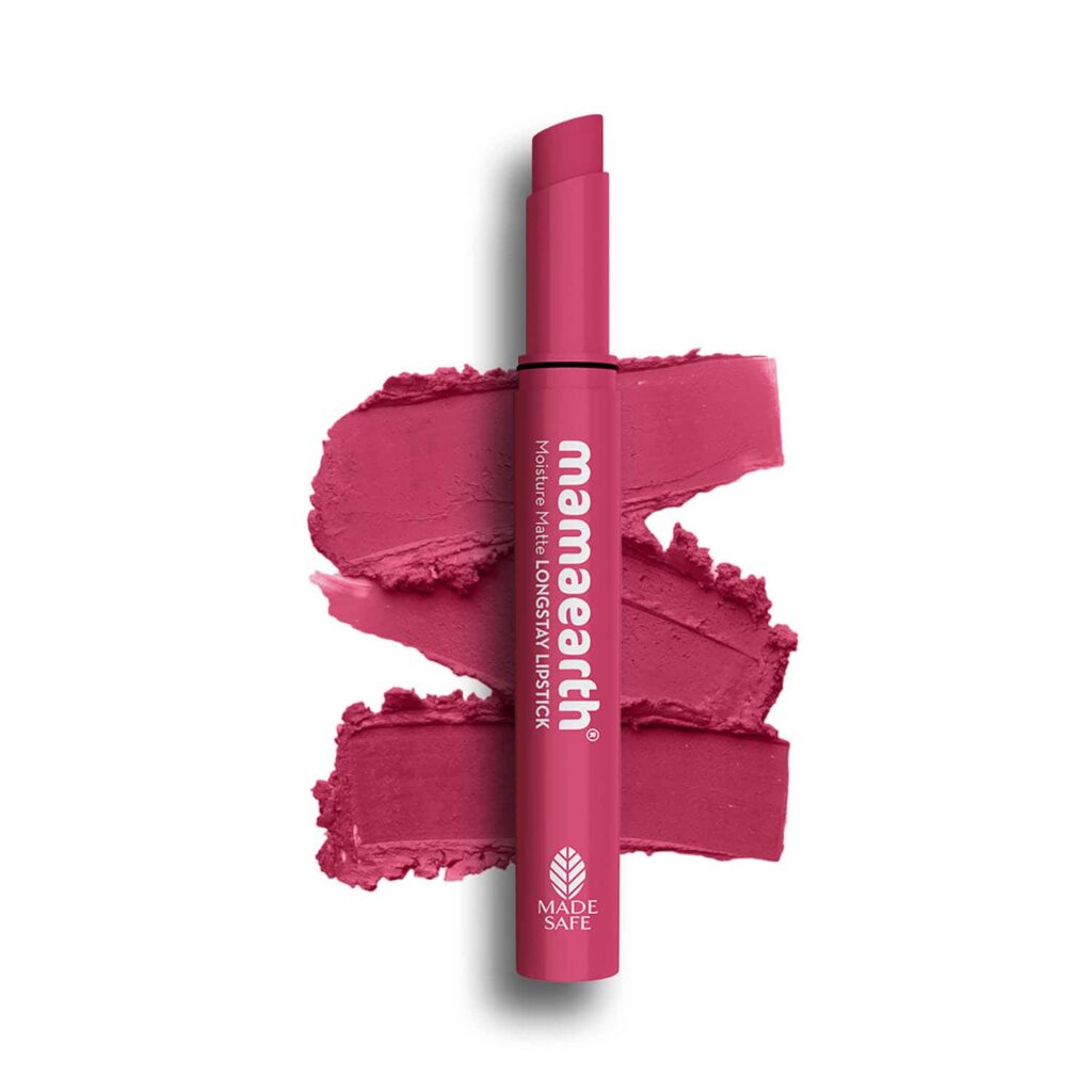 Mamaearth Moisture Matte Longstay Lipstick With Avocado Oil & Vitamin E - 03 Candyfloss Pink (2g) - Mamaearth
