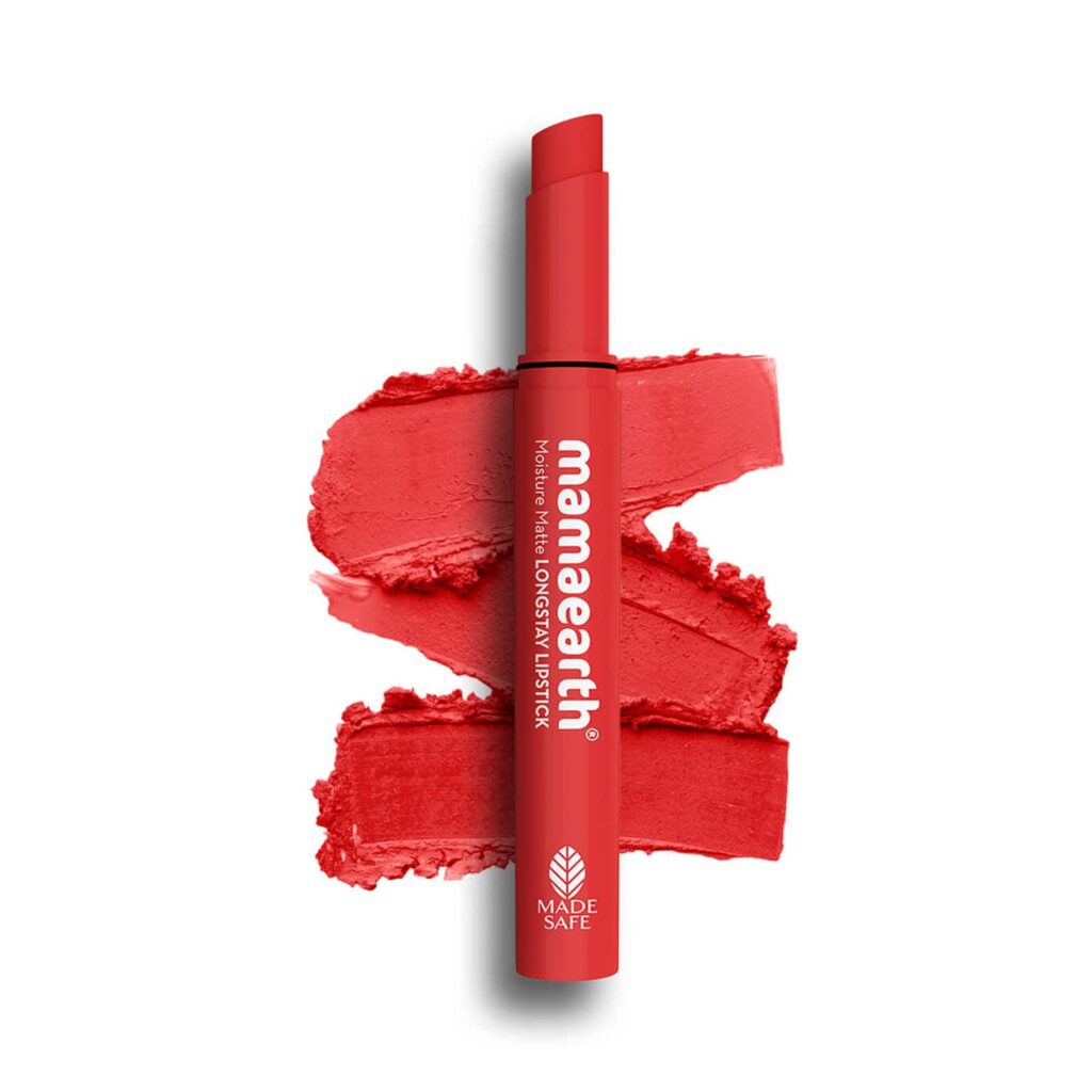 Mamaearth Moisture Matte Longstay Lipstick With Avocado Oil & Vitamin E - 06 Melon Red (2g) - Mamaearth