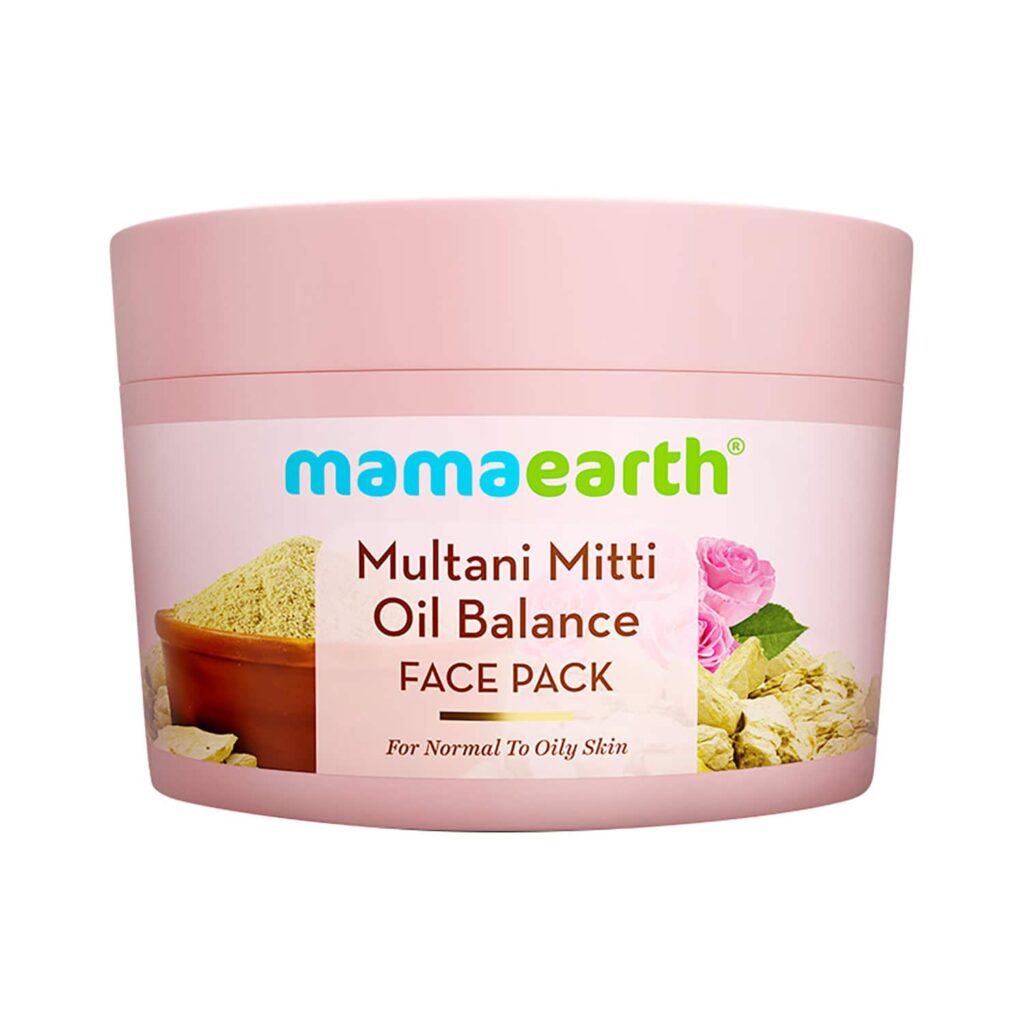 Mamaearth Multani Mitti Oil Balance Face Pack Multani Mitti & Bulgarian Rose (200 g) - Mamaearth