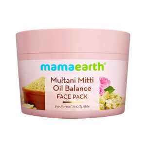Mamaearth Multani Mitti Oil Balance Face Pack Multani Mitti & Bulgarian Rose (200 g) - Mamaearth