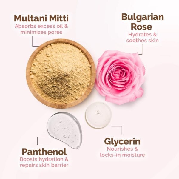 Mamaearth Multani Mitti Oil Balance Face Pack Multani Mitti & Bulgarian Rose (200 g) - Mamaearth