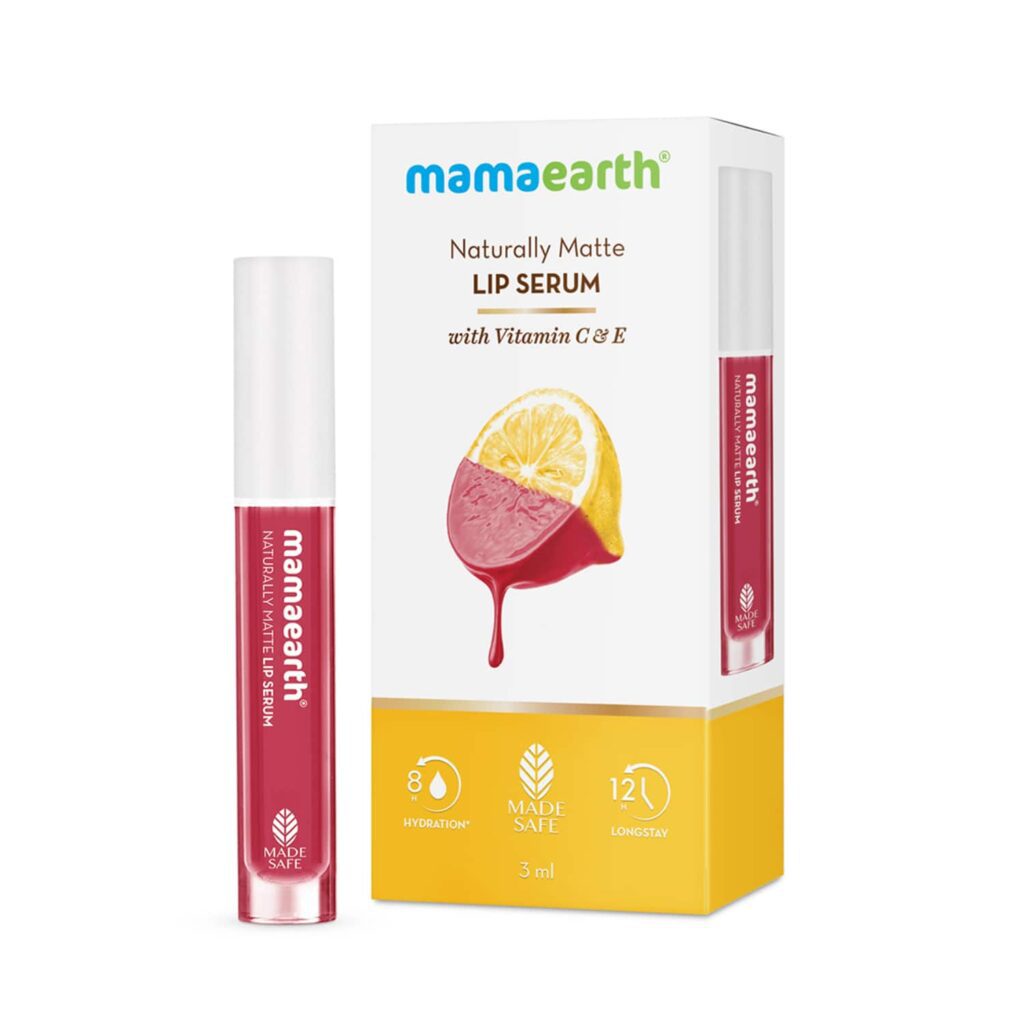 Mamaearth Naturally Matte Lip Serum With Vitamin C & E - Candylicious Nude (3ml) - Mamaearth