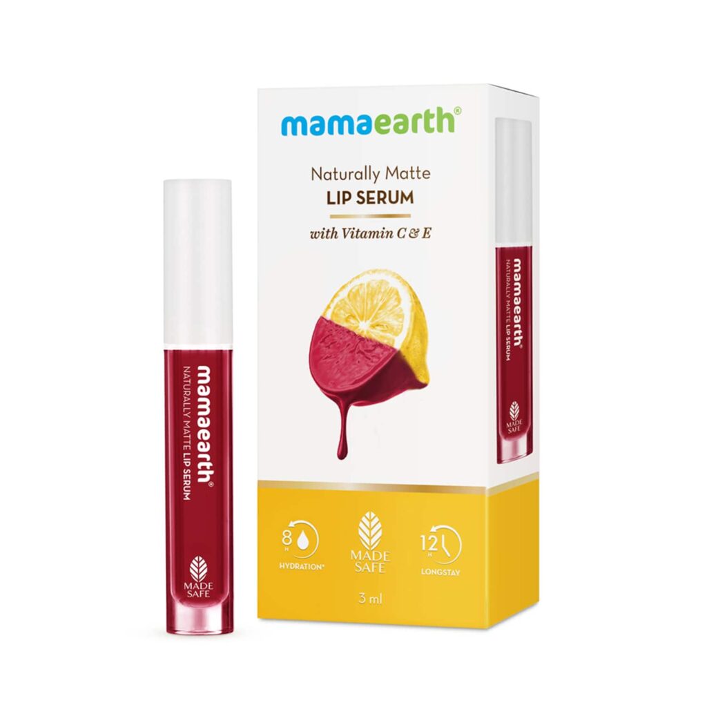 Mamaearth Naturally Matte Lip Serum With Vitamin C & E - Chirpy Cherry (3ml) - Mamaearth