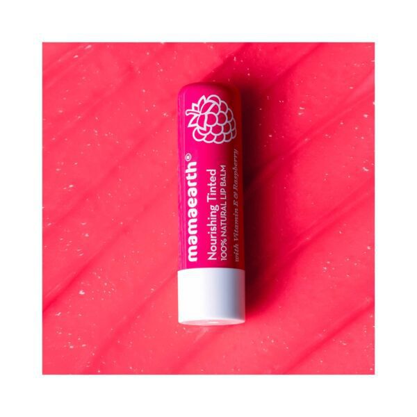 Mamaearth Nourishing Tinted 100% Natural Lip Balm - Raspberry (4g) - Mamaearth