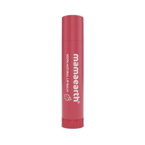 Mamaearth Nourishing Tinted 100% Natural Lip Balm With Vitamin E And Strawberry - 4 G|12-Hour Moisturization|Naturally Red Lips|For Dry&Chapped Lips|Natural Tint|Brightens...