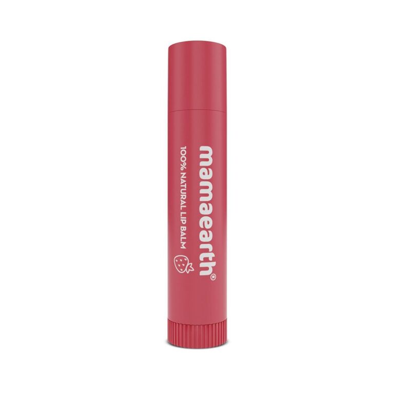 Mamaearth Nourishing Tinted 100% Natural Lip Balm With Vitamin E And Strawberry - 4 G|12-Hour Moisturization|Naturally Red Lips|For Dry&Chapped Lips|Natural Tint|Brightens...