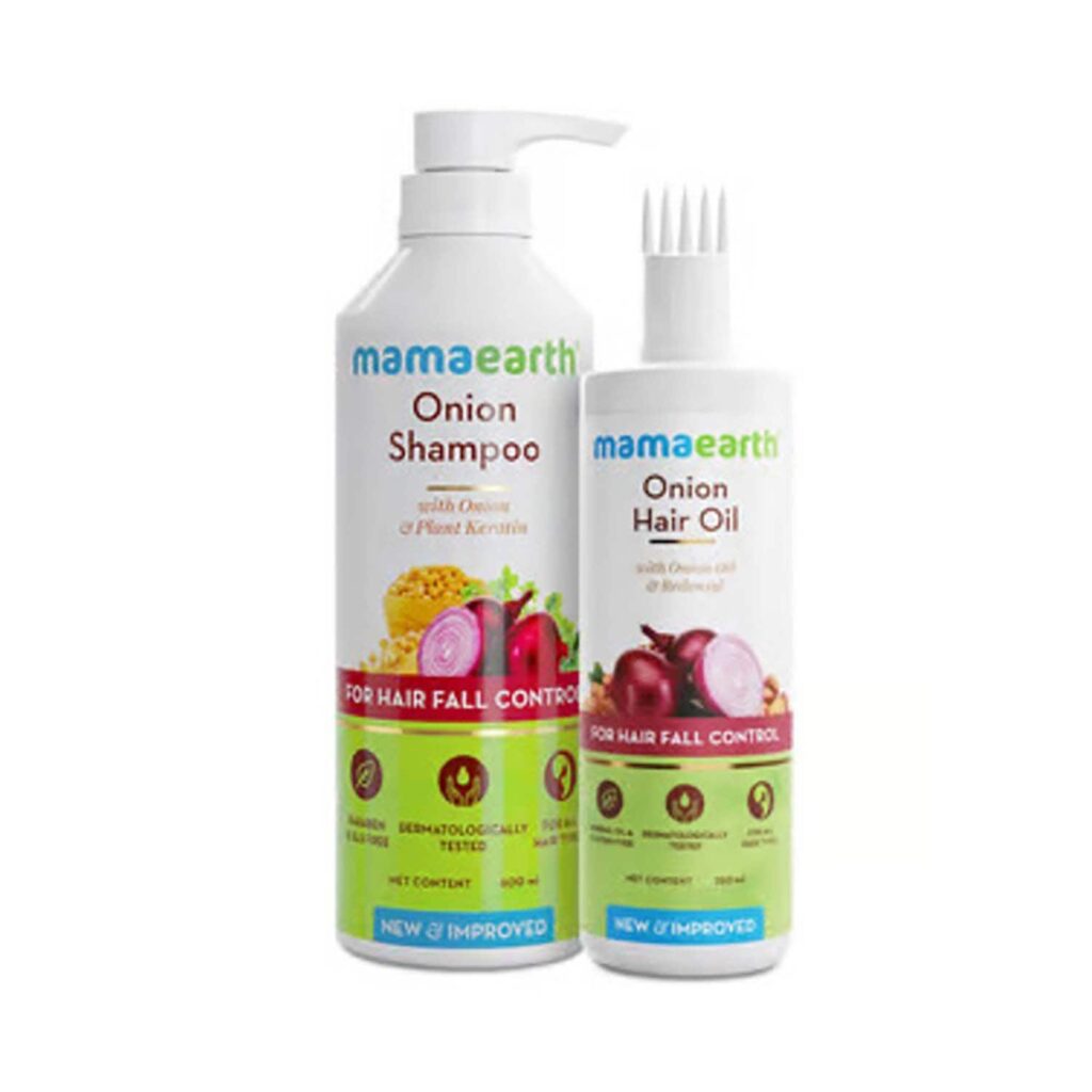 Mamaearth Onion Oil (250 ml) + Onion Shampoo (600 ml) Combo - Mamaearth