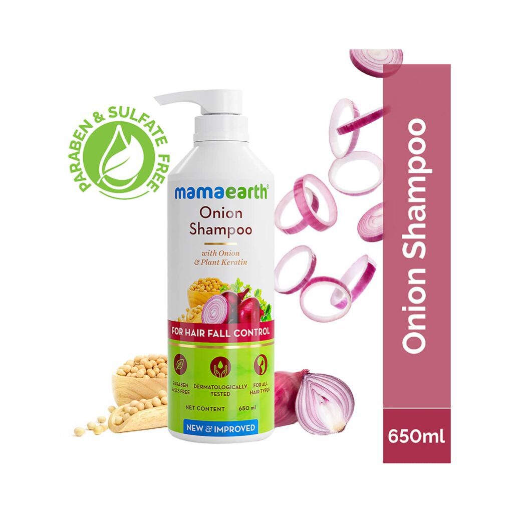 Mamaearth Onion Shampoo With Onion & Plant Keratin (650ml) - Mamaearth