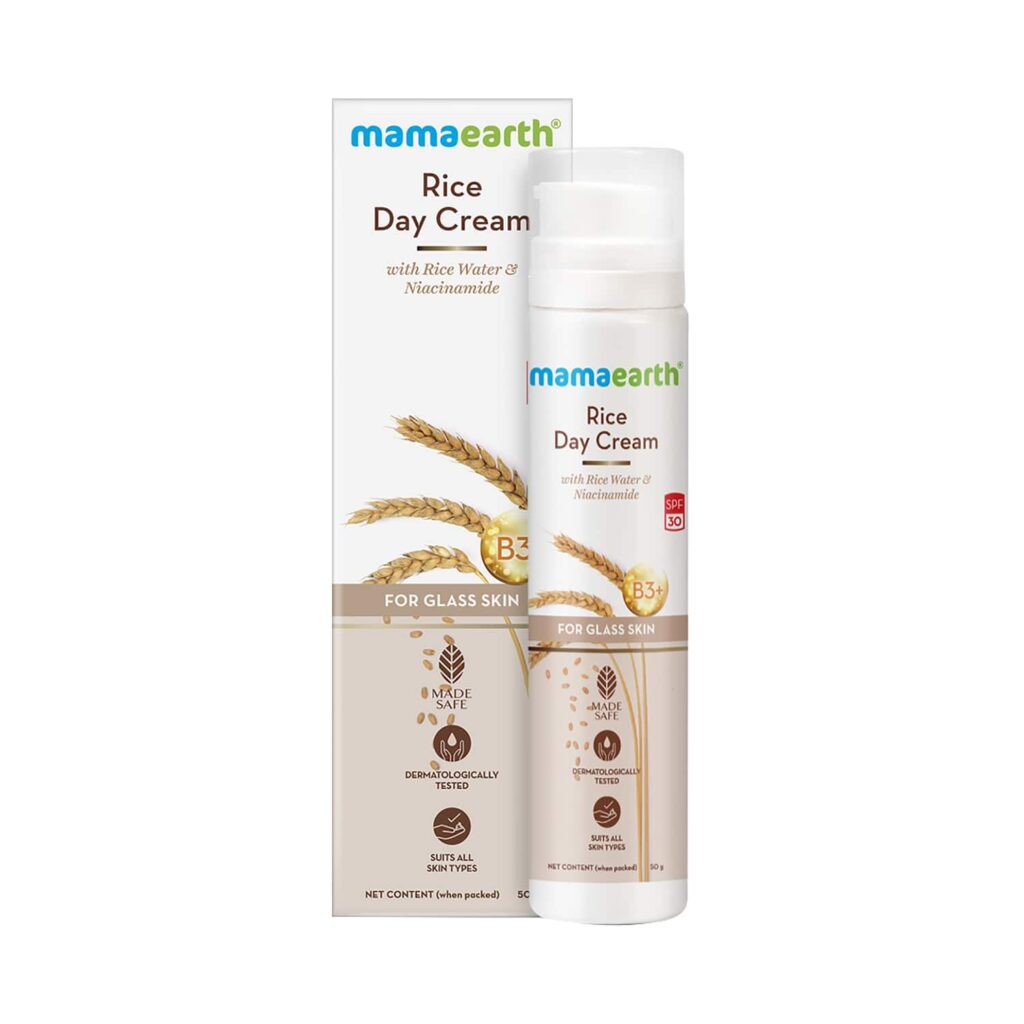 Mamaearth Rice Day Cream For Daily Use With Rice Water & Niacinamide For Glass Skin (50g) - Mamaearth