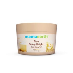 Mamaearth Rice Dewy Bright Face Pack with Rice Water & Niacinamide For Glass Skin 200g | DIY-like Texture | Gives Glass-Like Glow |Instant Brightness | Gel Cream Face Mask |Free...