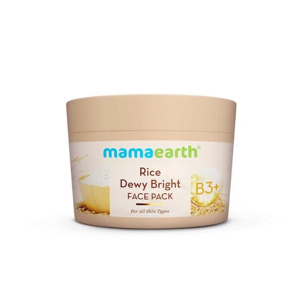 Mamaearth Rice Dewy Bright Face Pack with Rice Water & Niacinamide For Glass Skin 200g | DIY-like Texture | Gives Glass-Like Glow |Instant Brightness | Gel Cream Face Mask |Free...