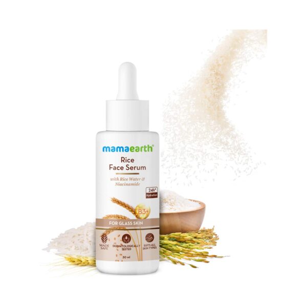 Mamaearth Rice Face Serum With Rice Water & Niacinamide For Glass Skin (30ml) - Mamaearth