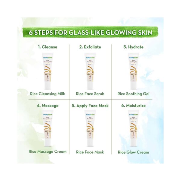 Mamaearth Rice Facial Kit With Rice Water & Niacinamide For Glass Skin - (6 pcs) - Mamaearth