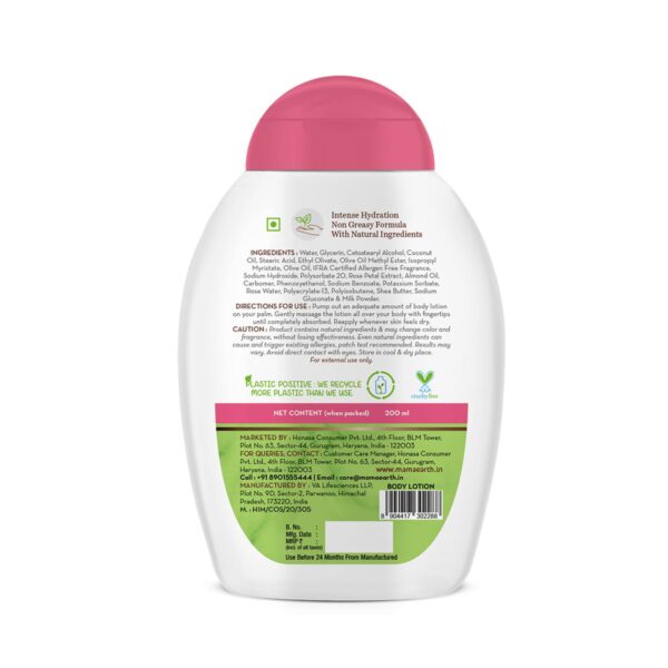 Mamaearth Rose Body Lotion With Rose Water & Milk For Deep Hydration (200ml) - Mamaearth