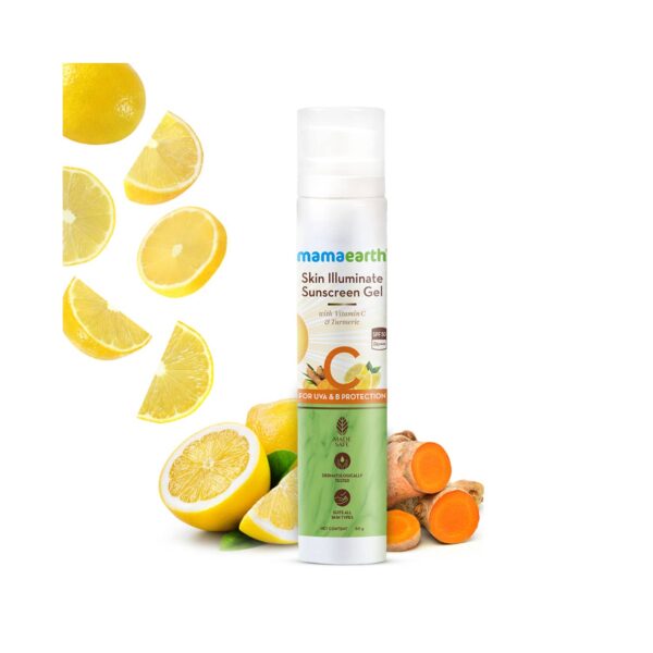 Mamaearth Skin Illuminate Sunscreen With SPF 50 Gel With Vitamin C & Turmeric (50g) - Mamaearth