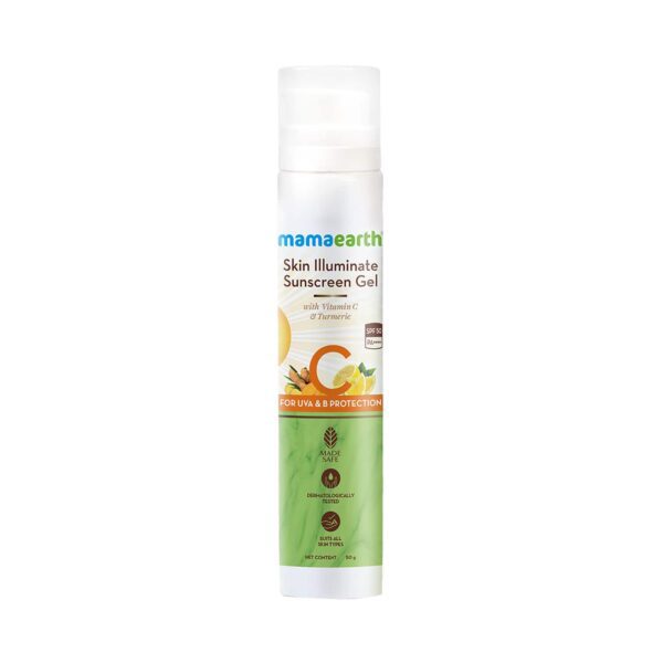 Mamaearth Skin Illuminate Sunscreen With SPF 50 Gel With Vitamin C & Turmeric (50g) - Mamaearth