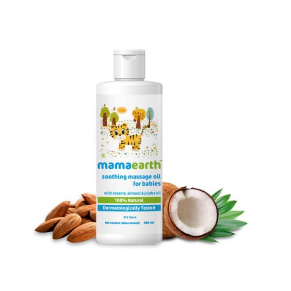 Mamaearth Soothing Baby Massage Oil With Sesame Almond & Jojoba Oil (200ml) - Mamaearth