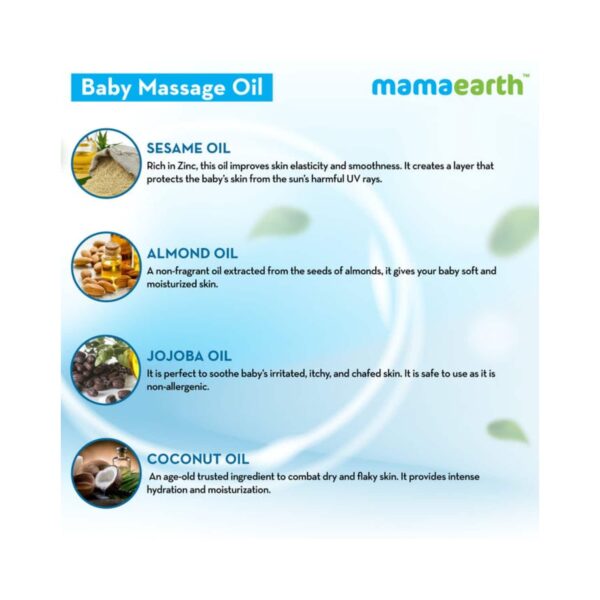 Mamaearth Soothing Baby Massage Oil With Sesame Almond & Jojoba Oil (200ml) - Mamaearth