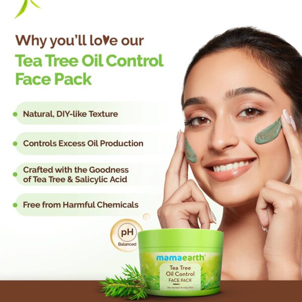 Mamaearth Tea Tree Oil Control Face Pack With Tea Tree & Salicylic Acid (200 g) - Mamaearth