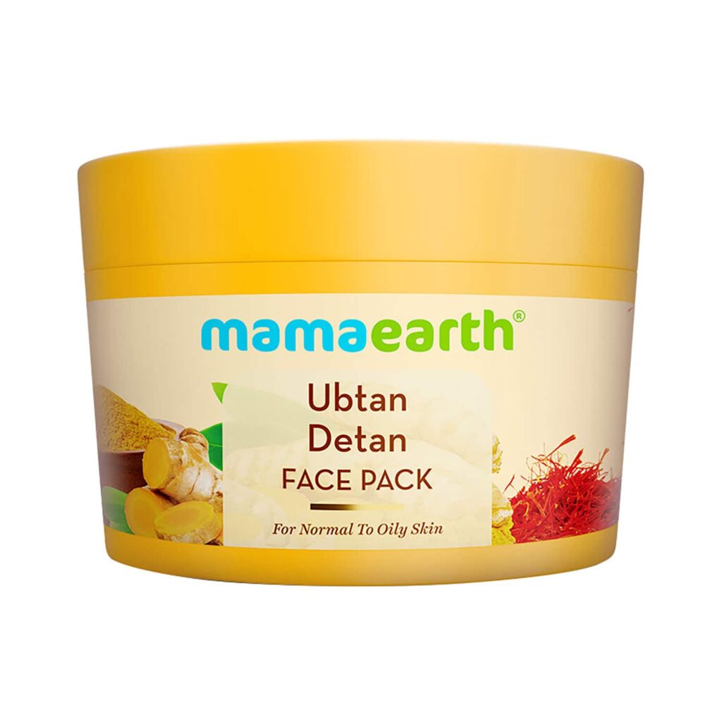 Mamaearth Ubtan Detan Face Pack With Turmeric & Saffron 200 G - Mamaearth