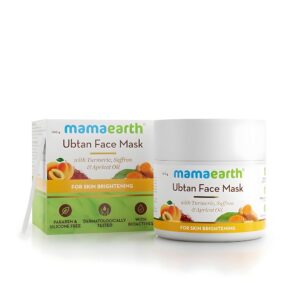Mamaearth Ubtan Face Pack Mask for Fairness, Tanning & Glowing Skin with Saffron, Turmeric & Apricot Oil, 100g