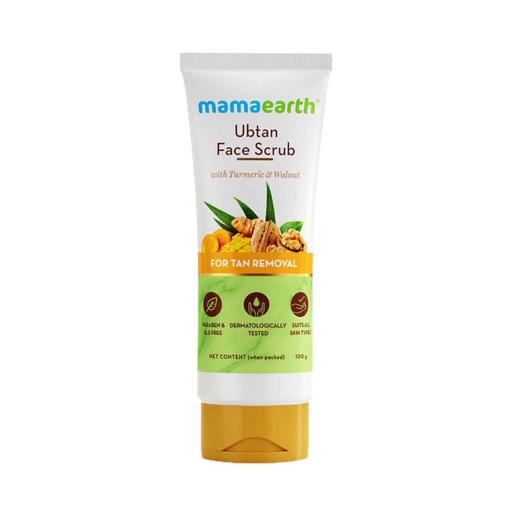 Mamaearth Ubtan Face Scrub with Turmeric & Walnut For Tan Removal (100 g) - Mamaearth