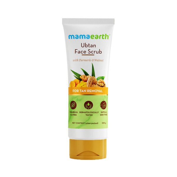 Mamaearth Ubtan Face Scrub with Turmeric & Walnut For Tan Removal (100 g) - Mamaearth