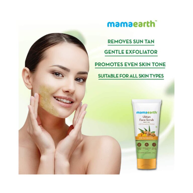 Mamaearth Ubtan Face Scrub with Turmeric & Walnut For Tan Removal (100 g) - Mamaearth