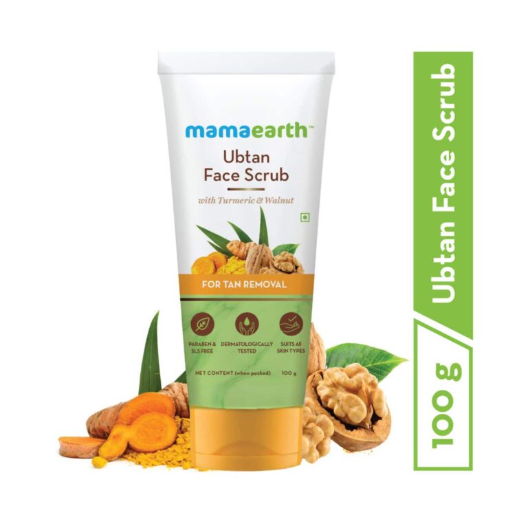 Mamaearth Ubtan Face Scrub with Turmeric & Walnut For Tan Removal (100 g) - Mamaearth