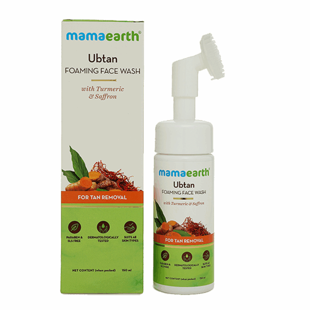 Mamaearth Ubtan Foaming Face Wash with Turmeric & Saffron (150ml) - Mamaearth