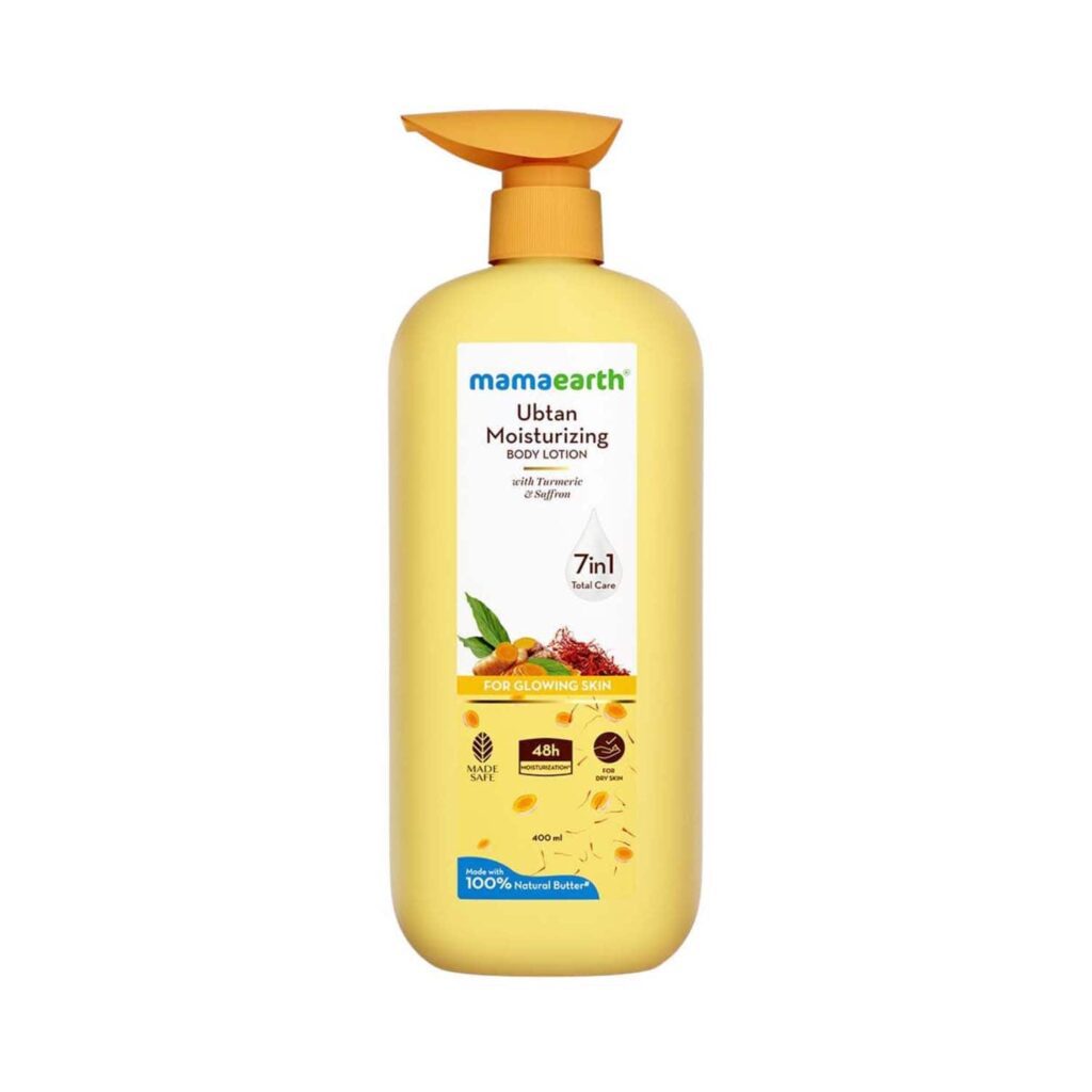 Mamaearth Ubtan Moisturizing Body Lotion For Glowing Skin (400 ml) - Mamaearth