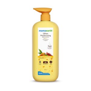 Mamaearth Ubtan Moisturizing Body Lotion with Turmeric & Saffron for Glowing Skin | 48H Moisturization | Nourishes Dry Skin | 7 in1 Total Care | 100% Natural Butter | Non-Greasy...