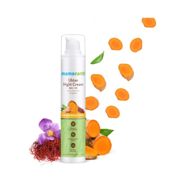 Mamaearth Ubtan Night Cream With Turmeric & Saffron For Skin Brightening (50g) - Mamaearth