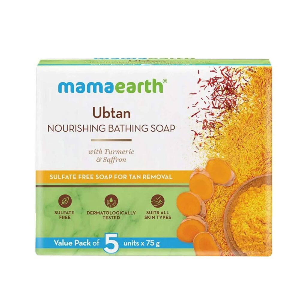 Mamaearth Ubtan Nourishing Bathing Soap - Pack of 5 (75g Each) - Mamaearth