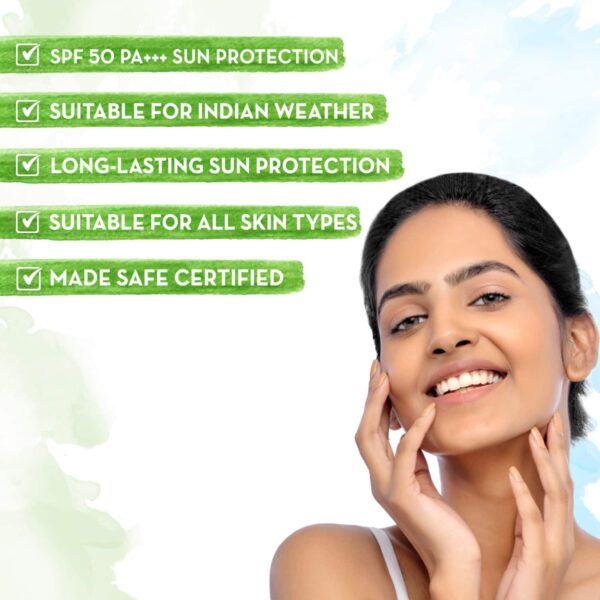 Mamaearth Ultra-Light Indian Sunscreen with Carrot Seed, Turmeric, Tan Protection SPF 50 PA++++ (50 g) - Mamaearth