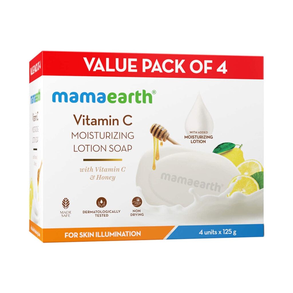 Mamaearth Vitamin C Moisturizing Lotion Soap - (4 pcs) - Mamaearth