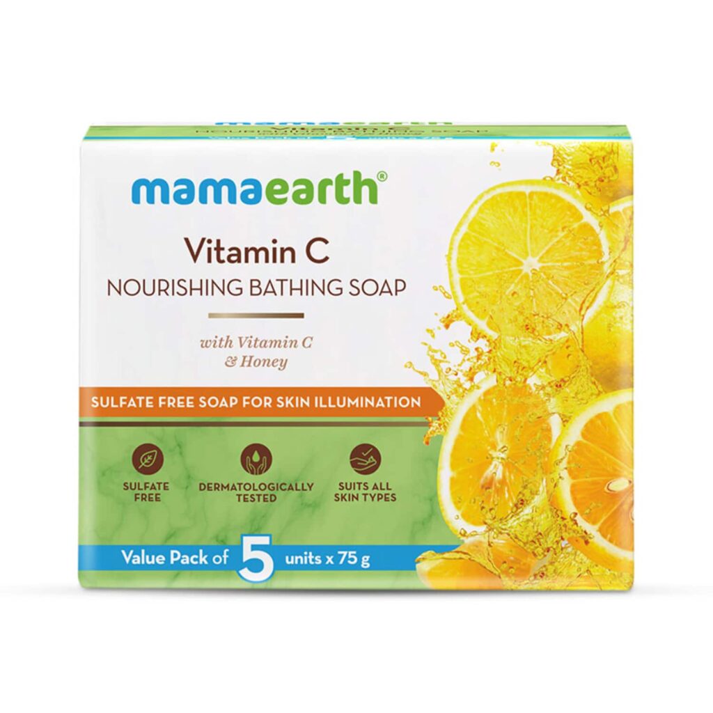 Mamaearth Vitamin C Nourishing Bathing Soap With Vitamin C & Honey- (5Pcs) - Mamaearth
