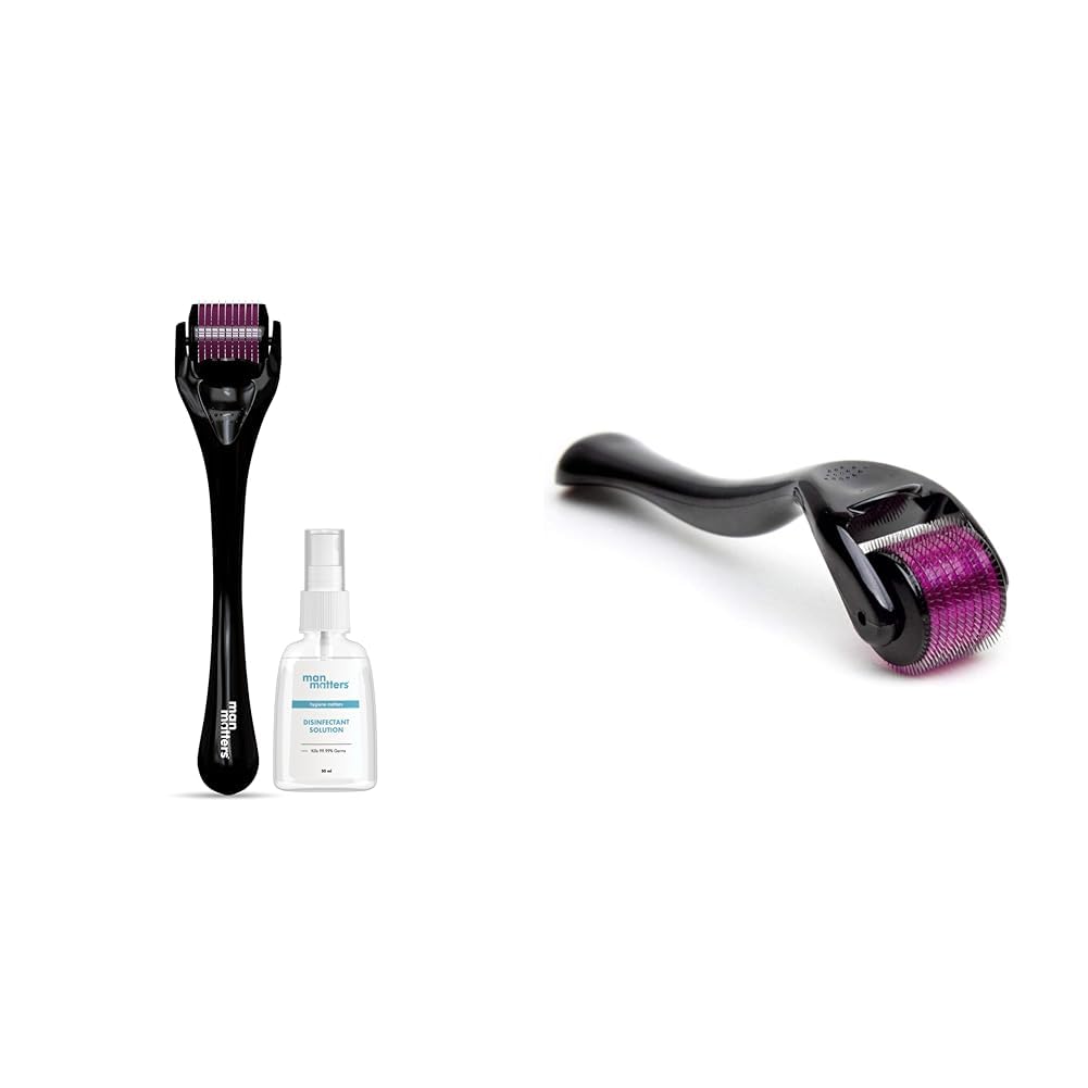 Man Matters 1.00 mm Derma Roller with Disinfectant | With 540 Titanium Alloy Needles | Promotes Bea,Man Matters Derma Roller with 540 Titanium Alloy Micro Needles 0.5 mm |...