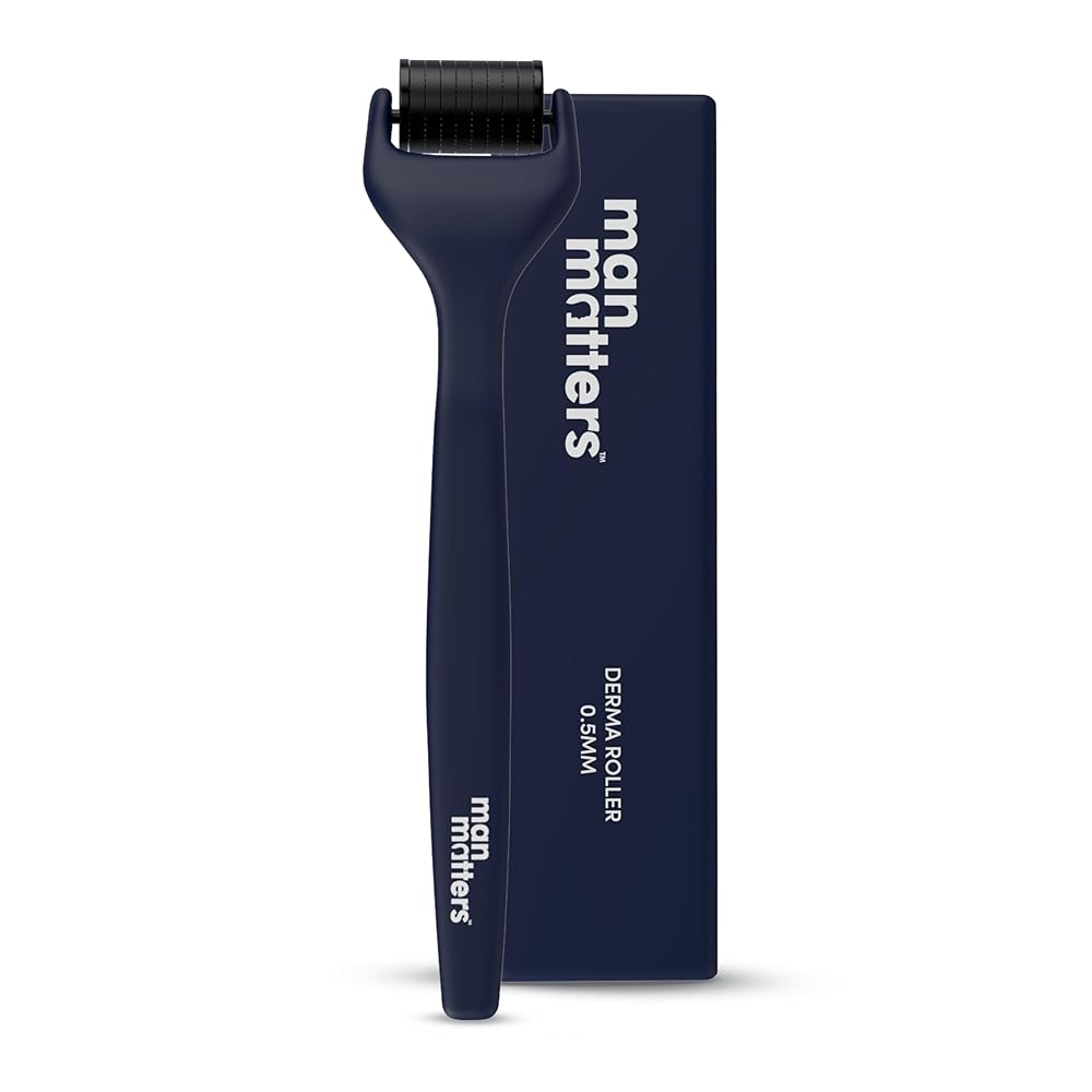 Man Matters Advance Derma Roller For Hair & Beard | 540 Micro 0.5mm Titanium Alloy Needles | Beard Health and Development | Stimulates Beard Hair Follicles | Safe, Easy &...